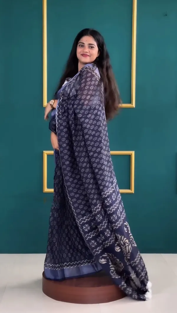 Blue__-Minute_Ready_To_Wear__Cotton_Saree_For_Women_&_Girl'S