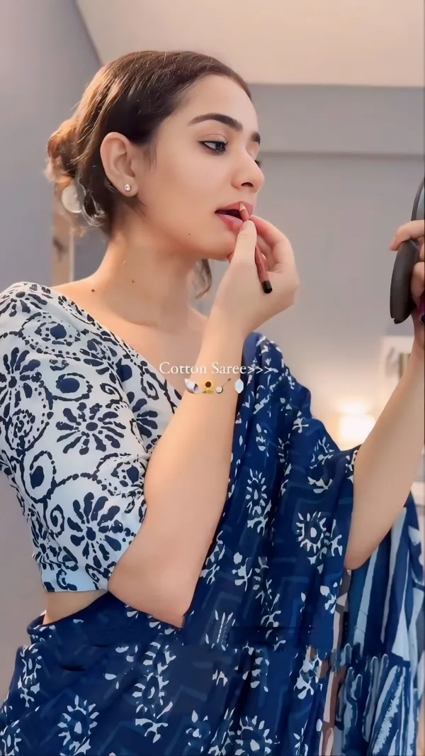 Blue_-Minute_Ready_To_Wear__Cotton_Saree_For_Women_&_Girl'S