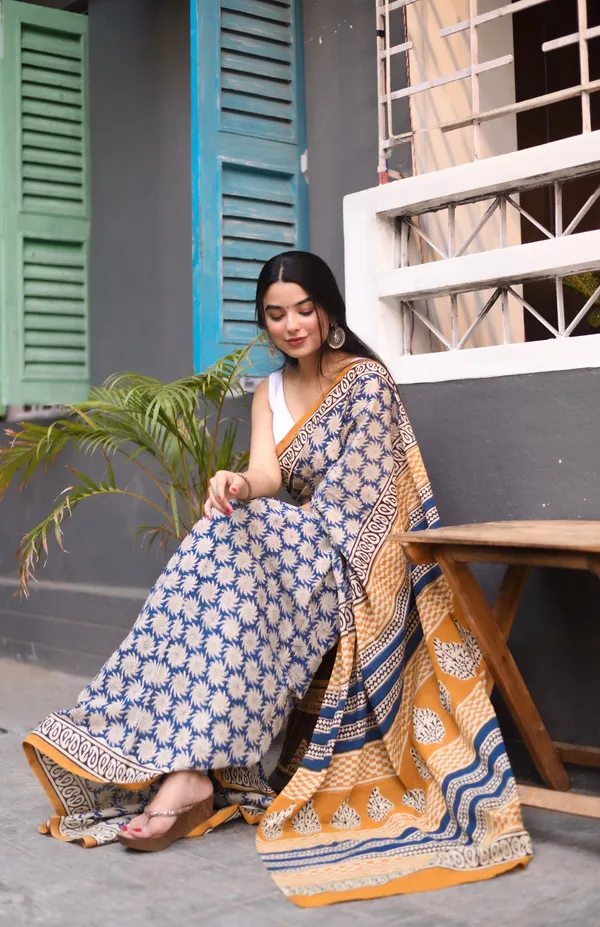 Blue__Minute_Ready_To_Wear__Mul_Cotton_Digital_Printed_Saree_With_Pocket_For_Women_&_Girl'S