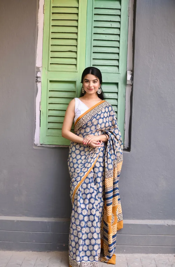 Blue__Minute_Ready_To_Wear__Mul_Cotton_Digital_Printed_Saree_With_Pocket_For_Women_&_Girl'S