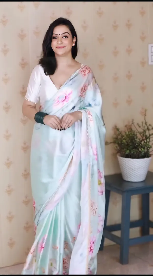 White__Minute_Ready_To_Wear_Digital_Printed_Crape_Silk_Saree_For_Women_&_Girl'S