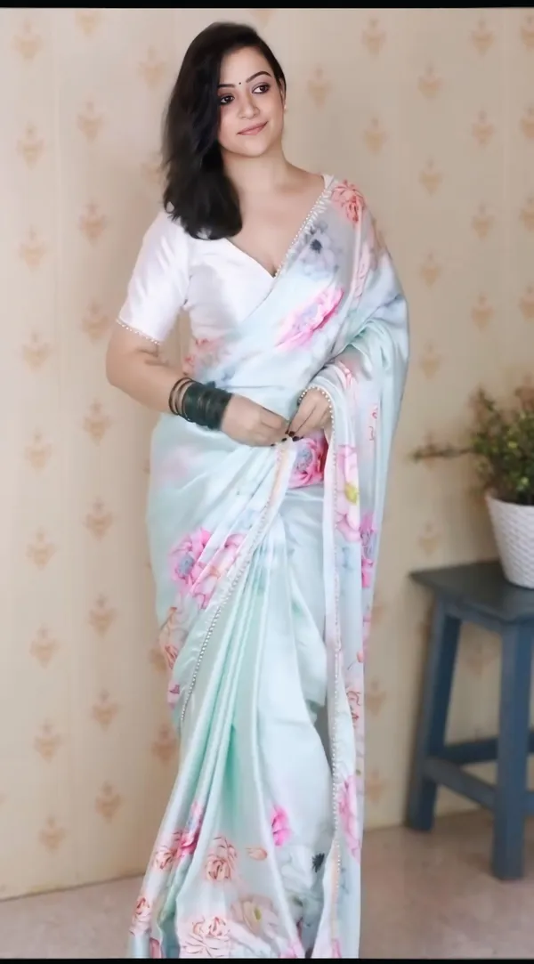 White__Minute_Ready_To_Wear_Digital_Printed_Crape_Silk_Saree_For_Women_&_Girl'S