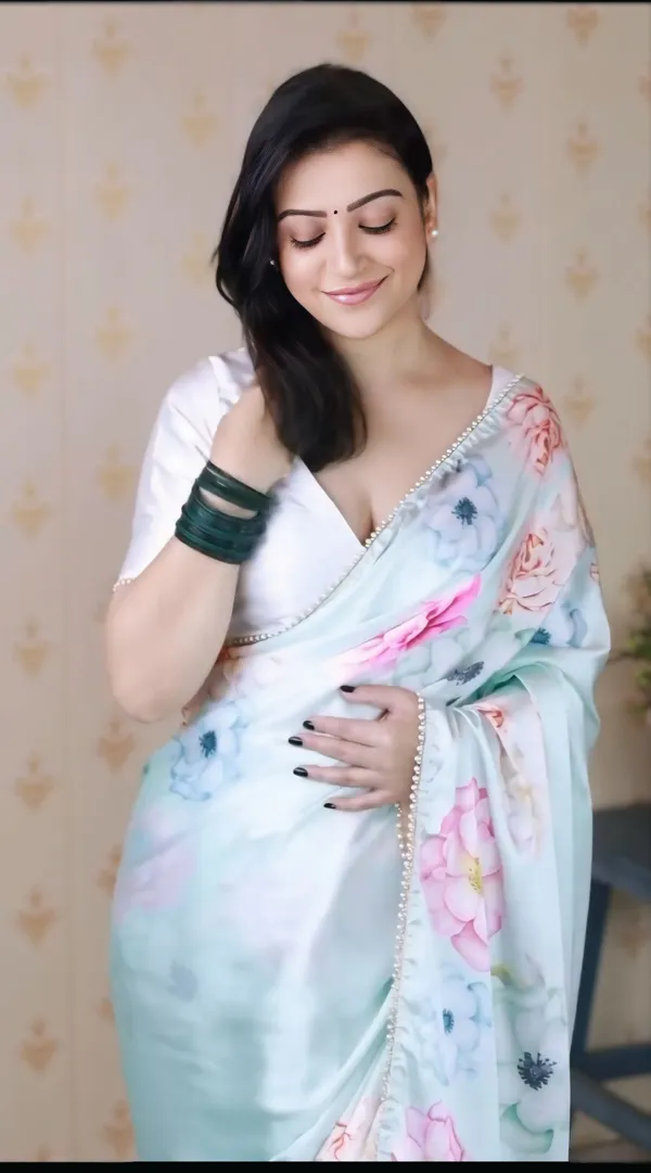 White__Minute_Ready_To_Wear_Digital_Printed_Crape_Silk_Saree_For_Women_&_Girl'S