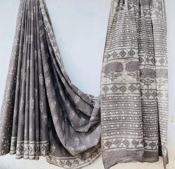 Grey_-Minute_Ready_To_Wear_Cotton_Saree_For_Women_&_Girl'S
