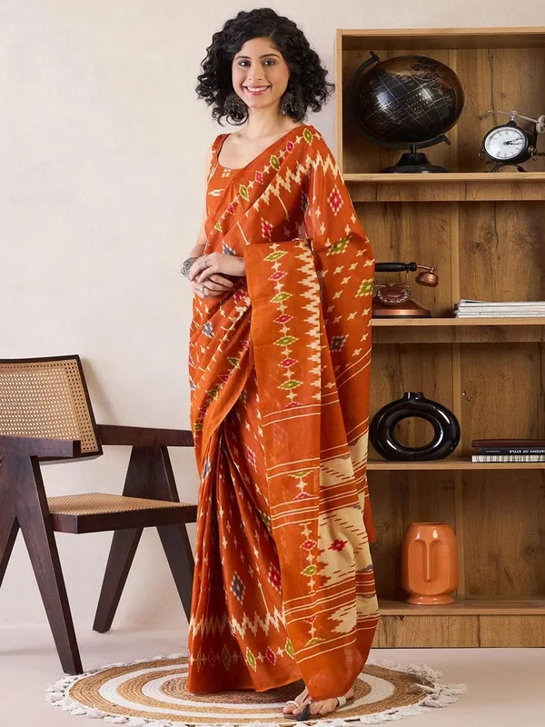 Mustard__Minute_Ready_To_Wear_Mul_Cotton_Digital_Printed_Saree_With_Pocket_For_Women_&_Girl'S