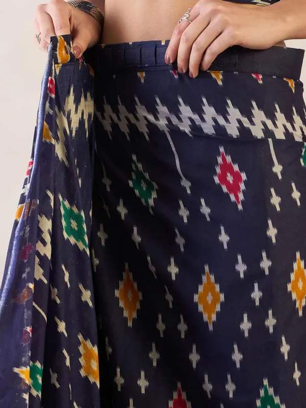 Navy_Blue__Minute_Ready_To_Wear___Mul_Cotton_Digital_Printed_Saree_With_Pocket_For_Women_&_Girl'S