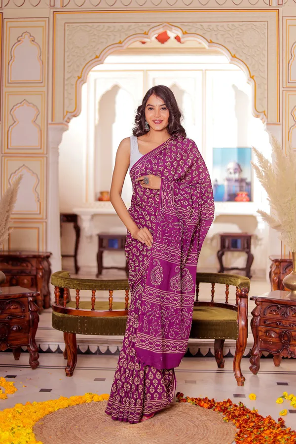 Purple_-Minute_Ready_To_Wear_Cotton_Saree_For_Women_&_Girl'S