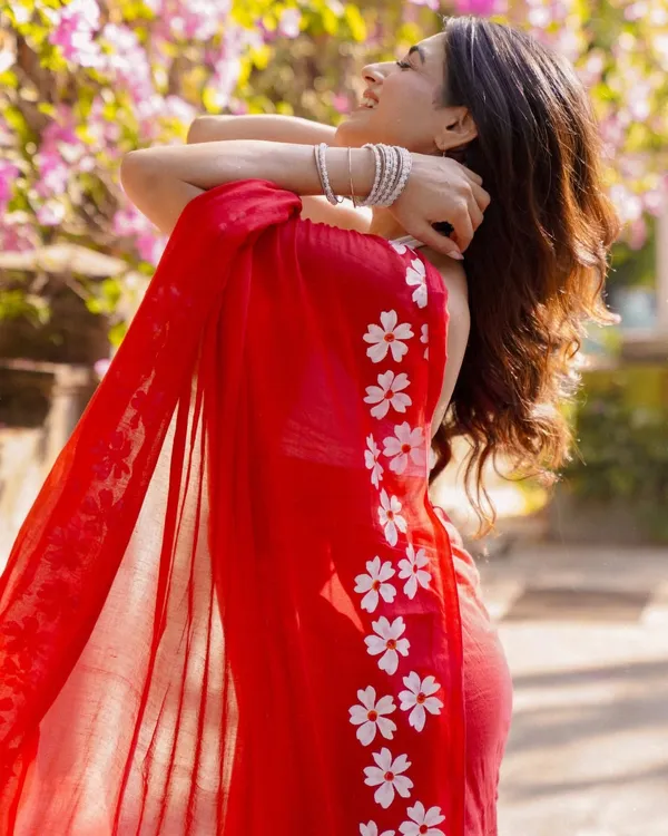 Red__Minute_Ready_To_Wear_Mul_Cotton_Digital_Printed_Saree_With_Pocket_For_Women_&_Girl'S