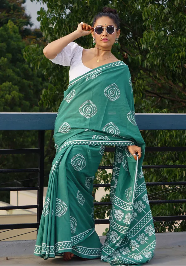 Sea_Green__Minute_Ready_To_Wear_Mul_Cotton_Digital_Printed_Saree_With_Pocket_For_Women_&_Girl'S