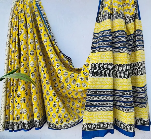 Yellow_-Minute_Ready_To_Wear__Cotton_Saree_For_Women_&_Girl'S