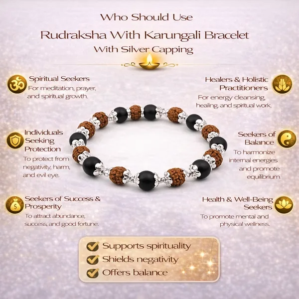 Rudraksha_With_Karungali_Bracelet_With_Silver_Capping