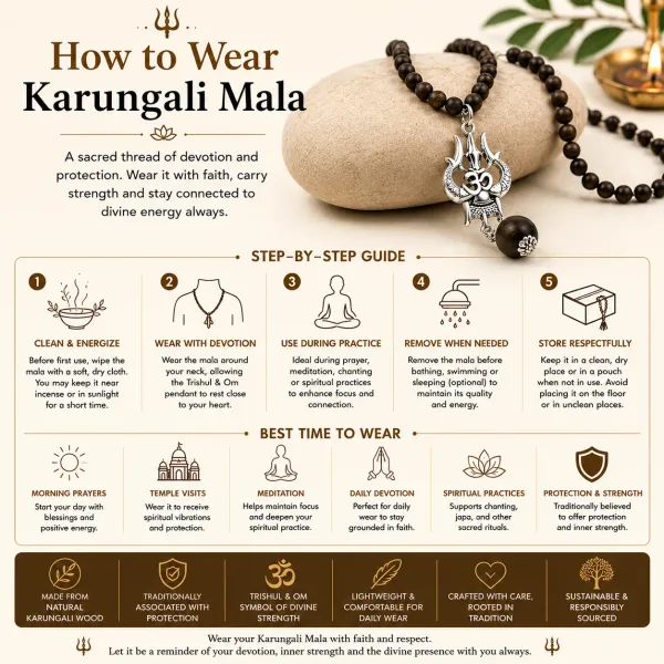 Karungali_With_Silver_Capping_Trishul_Mala_With_A_Big_Bead_For_Unisex