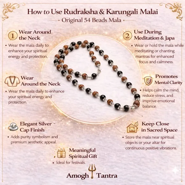 Rudraksha_&_Karungali_Malai_with_Silver_Caps