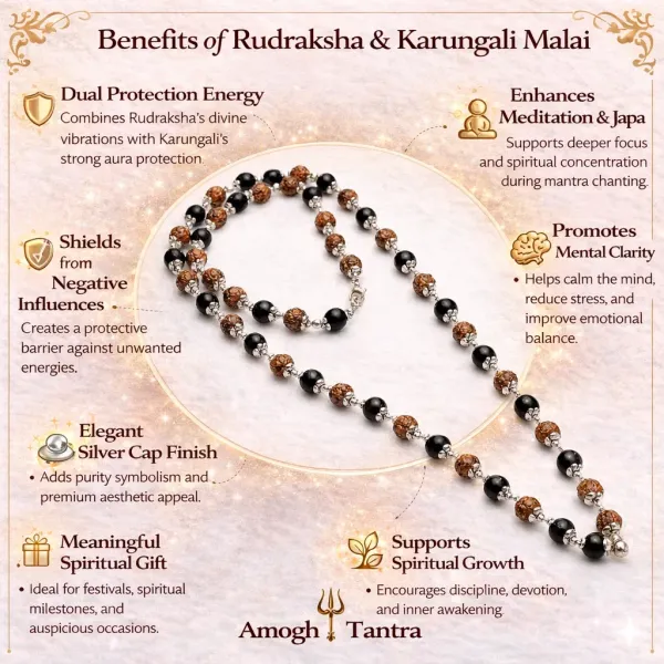 Rudraksha_&_Karungali_Malai_with_Silver_Caps