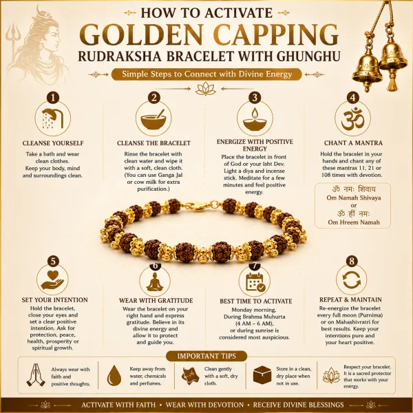 Golden_Capping_Rudraksha_Bracelet_with_ghunghru