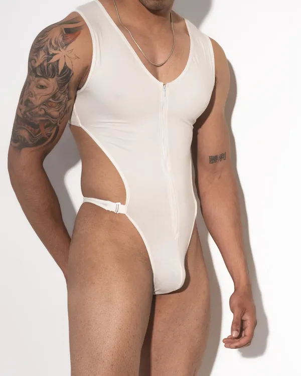 zipper-frontline-bodysuit-for-men-white