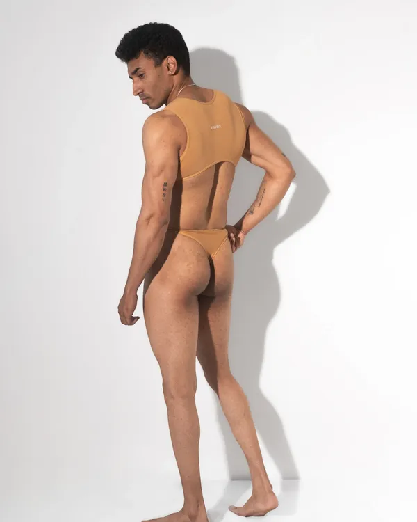 zipper-frontline-bodysuit-for-men-tan