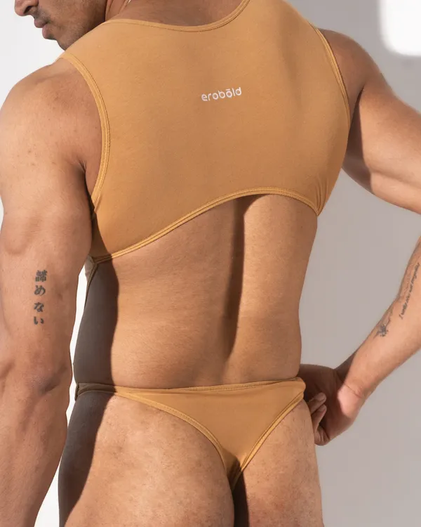 zipper-frontline-bodysuit-for-men-tan