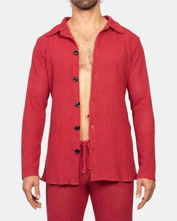 knitted-crochet-shirt-for-men-viva-magenta