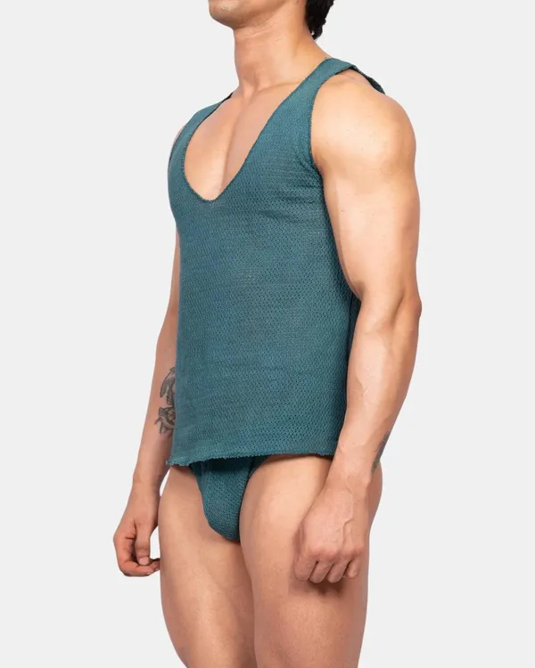 knitted-crochet-tank-top-for-men-teal-green