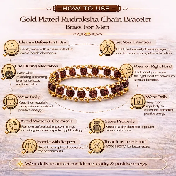 Gold_Plated_Rudraksha_Chain_Bracelet_Brass_For_Men