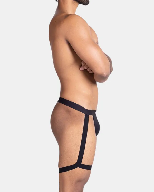 luxe-thigh-harness-black-thong-for-men