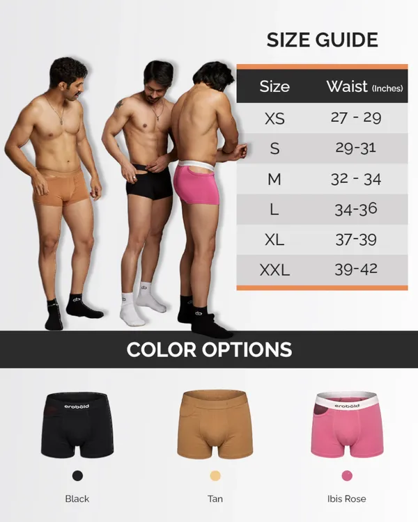 No_Roll_Trunk_Combo_Pack_Of_3_Black_Tan_Ibis_Rose