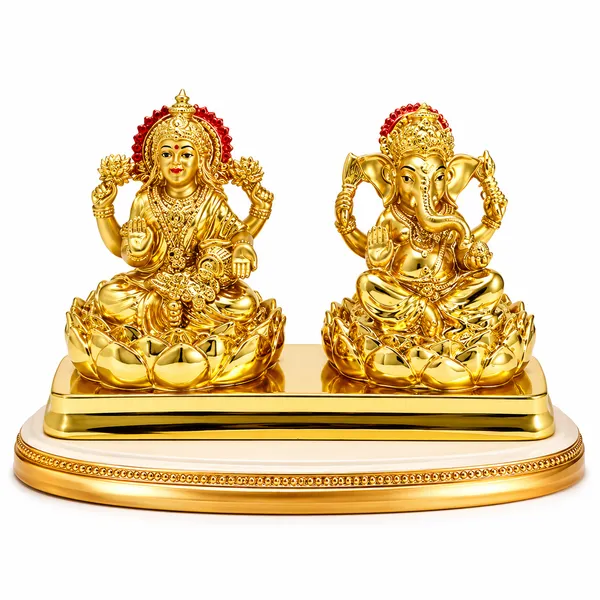 Golden_Resin_And_Metal_Laxmi_Ganesh