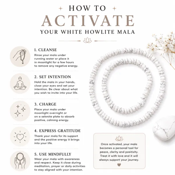 White_Howlite_Stone_Chips_Mala_For_Women