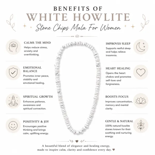 White_Howlite_Stone_Chips_Mala_For_Women