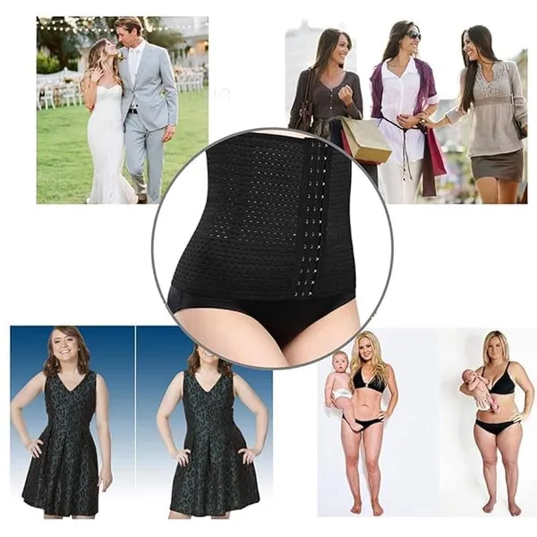 KROYWEN_Women_Nylon_Shapewear_Tummy_Control_Waist_Belt_Trimmer_and_Slimming_Body_Shaper_Post_Pregnancy_Belt_for_Belly_Stomach_(L,_Black)