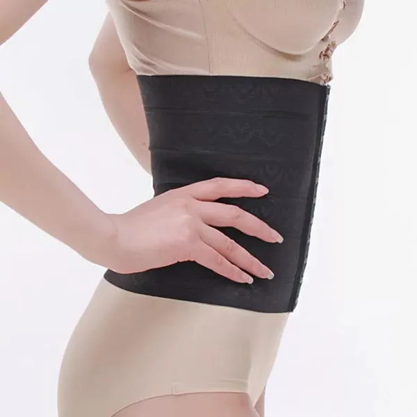 KROYWEN_Tummy_Grip_Belt_Waist_Trainer_Trimmer_and_Slimming_Corset_3_Hooks_Girdle_with_Wire_Support_Beige_(L,_Black)
