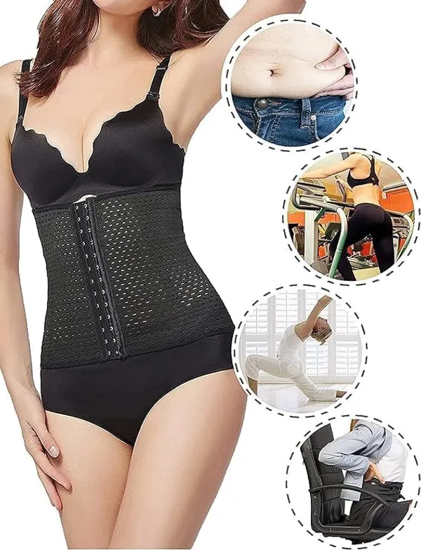 KROYWEN_Women_Nylon_Shapewear_Tummy_Control_Waist_Belt_Trimmer_and_Slimming_Body_Shaper_Post_Pregnancy_Belt_for_Belly_Stomach_(XL,_Black)