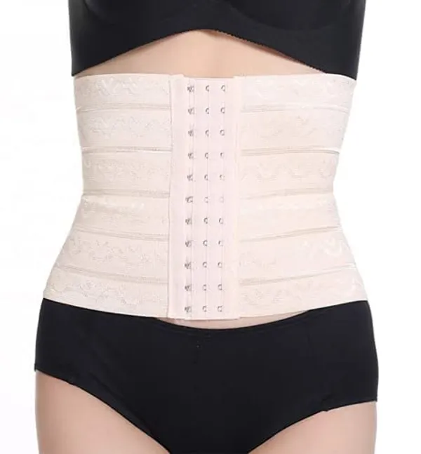 KROYWEN_Women's_Body_Shaper_Latex_Waist_Trainer_Clincher_Under_Bust_Corset_Shape-wear_(l,_Beige)