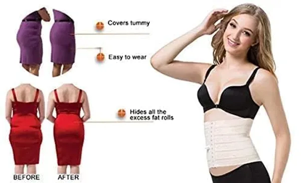 KROYWEN_Shapewear_Waist_Trainer_Slim_Belt_Tummy_Control_Tummy_and_Thigh_Shaper_for_Women_and_Girls_Brown_Color_(1_PCS)_(L,_Beige)