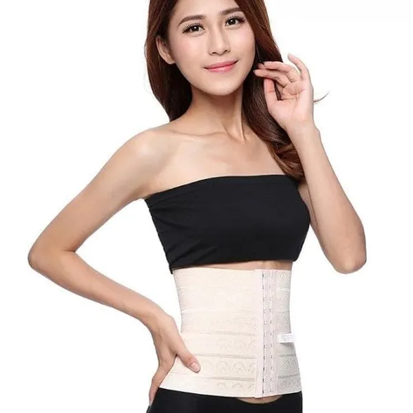 KROYWEN_Women's_Waist_Trainer_Corset_for_Everyday_Wear_Steel_Boned_Tummy_Control_Body_Shaper_with_Adjustable_Hooks_Beige_(XXL,_Beige)