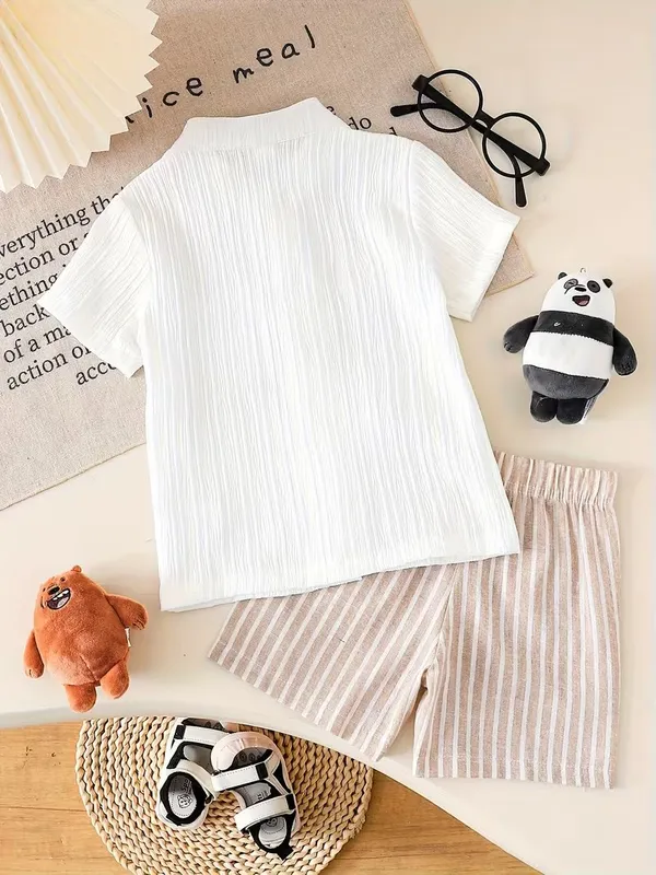 Baby_Boys_Bear_Print_Cotton_Summer_Shirt_&_Beige_Striped_Shorts_2-Piece_Outfit_Set_(_Co-ordset_)