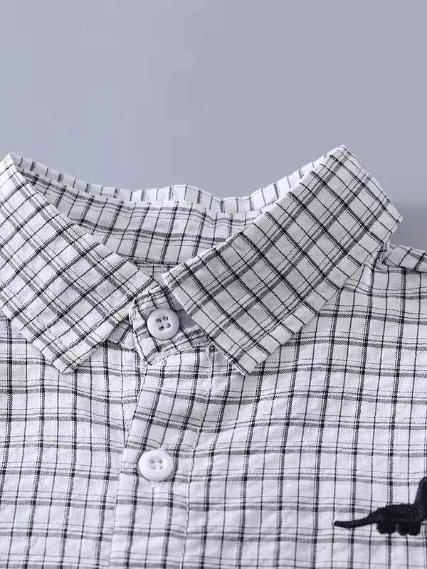 Boys_White_&_Black_Checked_Shirt_and_Shorts_Co-Ord_Set_|_Half_Sleeve_Casual_Outfit