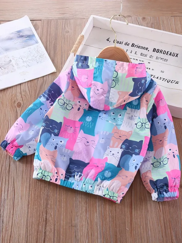 Cute_Cat_🐱_Print_Kids_Hooded_Windbreaker_Jacket_–_Lightweight_Stylish_Zip-Up_Jacket_🌸💖🐾
