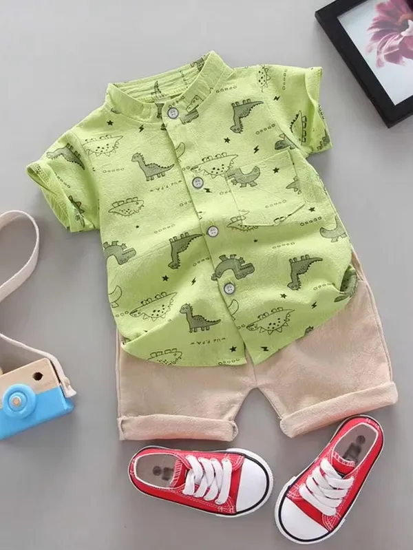 DinosaurPrinted_Shirt_And_Shorts_(_Co-ordset_)