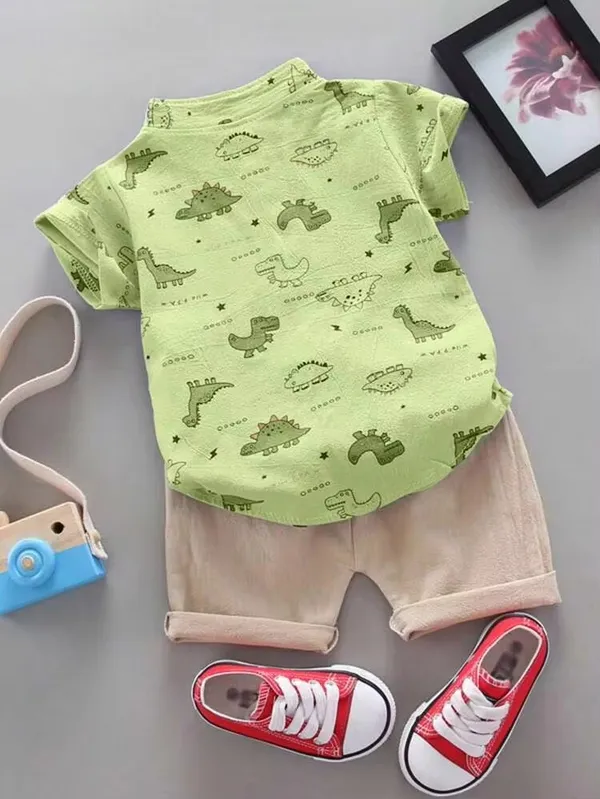 DinosaurPrinted_Shirt_And_Shorts_(_Co-ordset_)