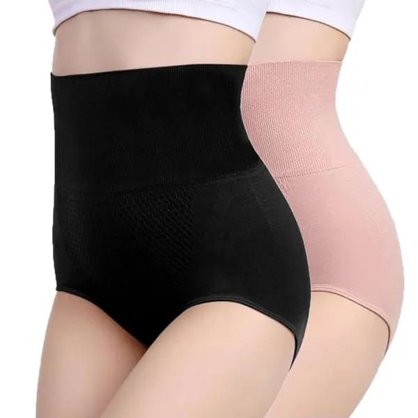 KROYWEN_High_Waist_Corset_Leggings_Ankle_Length/Skinny_Fit/Tummy_Control_Stretchable_Yoga_Pants_with_Waist_Trainer_Attached_Black,Pink