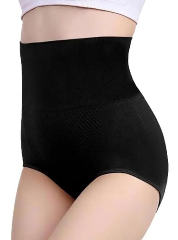 KROYWEN_Women's_Cotton_High_Waist_Full_Coverage_Briefs,_Ladies_Underwear_Panties,_Tummy_Control_Body_Shaper,_Comfortable,_Breathable_Fabric_Black