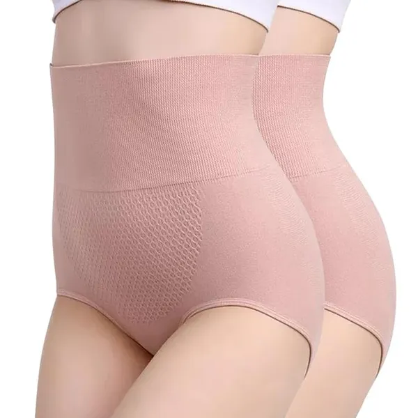 KROYWEN_Imported_Women's_Candy_(Pop)_Color_Brief/_100%_Super_Soft_Cotton_Hipster_Ladies_Plain_Bright_Panty/Innerwear_Inner_Elastic_Underwear_(Beige_Pack_of_2)