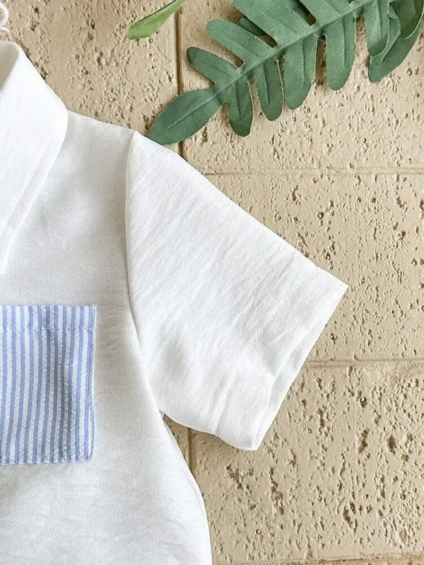Kids_Boys_Casual_Wear_Shirt_And_Shorts_(_Co-ordset_)_(_Blue_Striped_Pocket_)