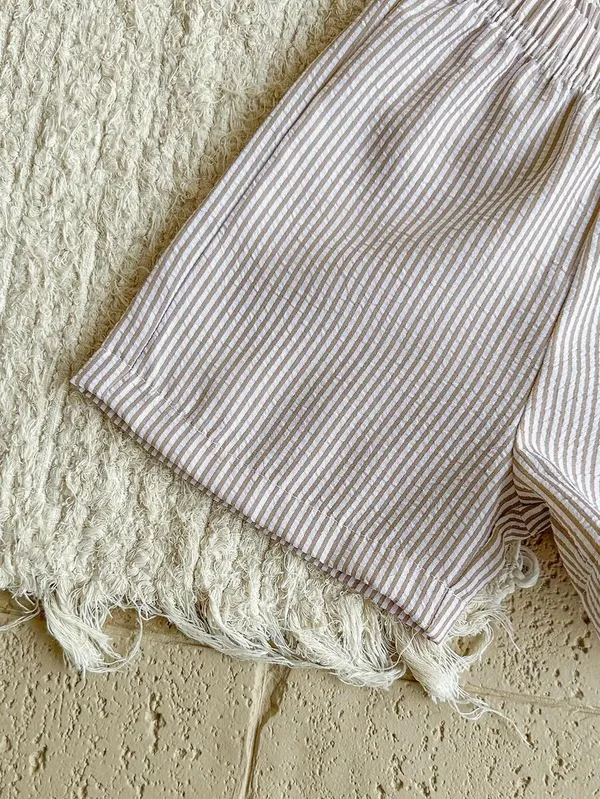 Kids_Boys_Casual_Wear_Shirt_And_Shorts_(_Co-ordset_)_(_Coffee_Striped_Pocket_)