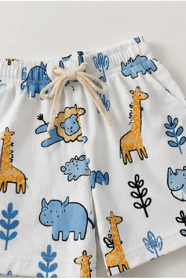 Kids_Boys_Yellow_Ribbed_T-shirt_And_Shorts_(_Co-ordset_)_(_Yellow_Colour_)_(_Ribbed_T-shirt_with_Jungle_Printed_Shorts_)