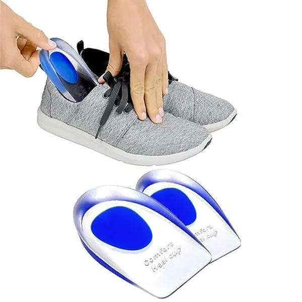 KROYWEN_Silicone_Gel_Heel_Protector_Insole_Cups_for_Swelling,_Pain_Relief,_Foot_Care_Support_Cushion_for_Men_and_Women_-_1_Pair_(Large)