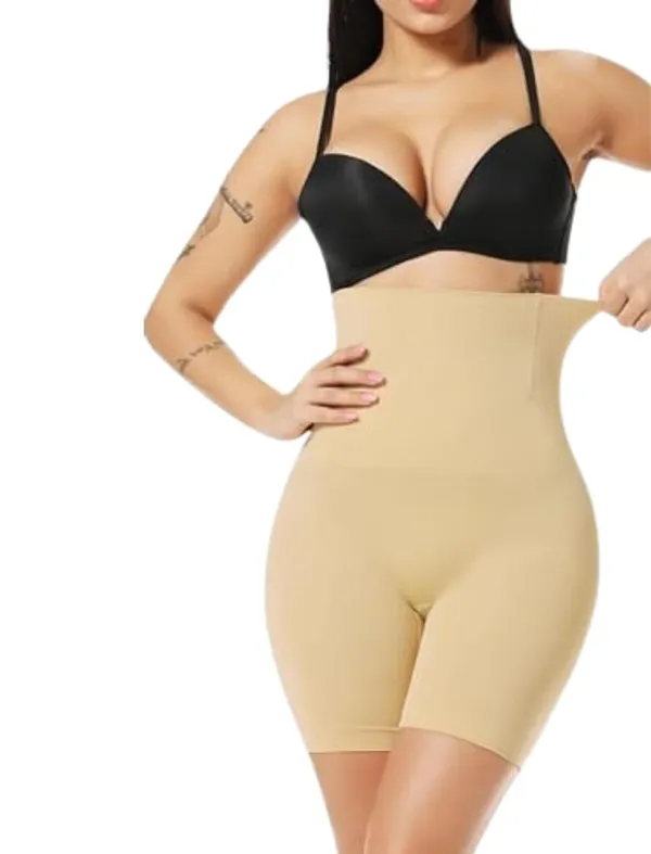 KROYWEN_Women's_High-Waisted_Tummy_Control_Shapewear_with_Anti-Rolling_Strip_Breathable_Cotton_Spandex_Blend_Seamless_Waist_Slimming_Panties_Body_Shaper_Underwear