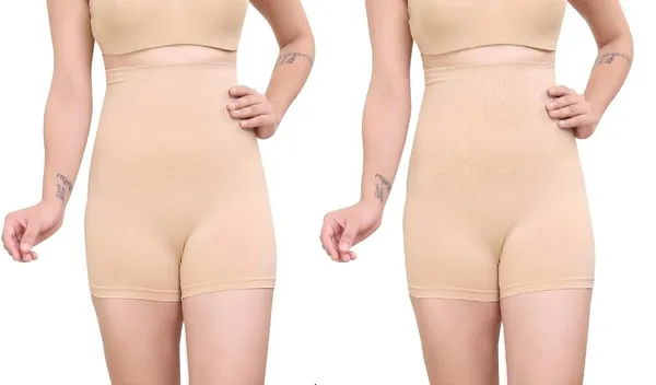 KROYWEN_4-in-1_Shaper_-_Tummy,_Back,_Thighs,_HIPS_-_Efffective_Seamless_Tummy_Tucker_Shapewear-_Women�s_Control_Body_Shaper_Beige_Color__Fit_Size_30_to_38_(Pack_of_2_Beige)